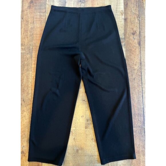 Misook Fluid Knit Black Pull On Wide Leg Pants Large Office Work Career - Picture 4 of 6